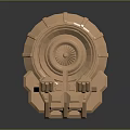 Copper Colored Futuristic Weapon 3D Model With Intricate Mechanical Structure And Launcher Design