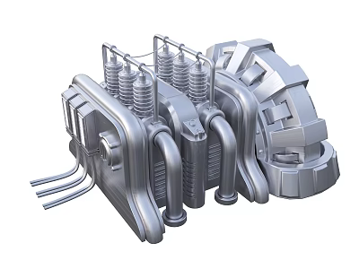 modern industrial equipment factory machinery 3d model