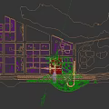 Modern High Rise Office Buildings In Urban Planning With Green Spaces And Waterfront