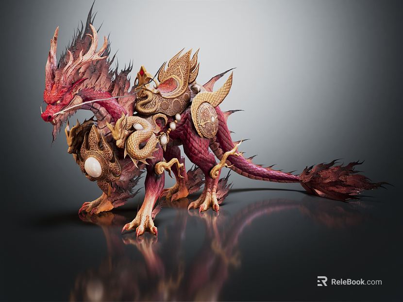 Modern game character Kirin Kirin Dragon texture