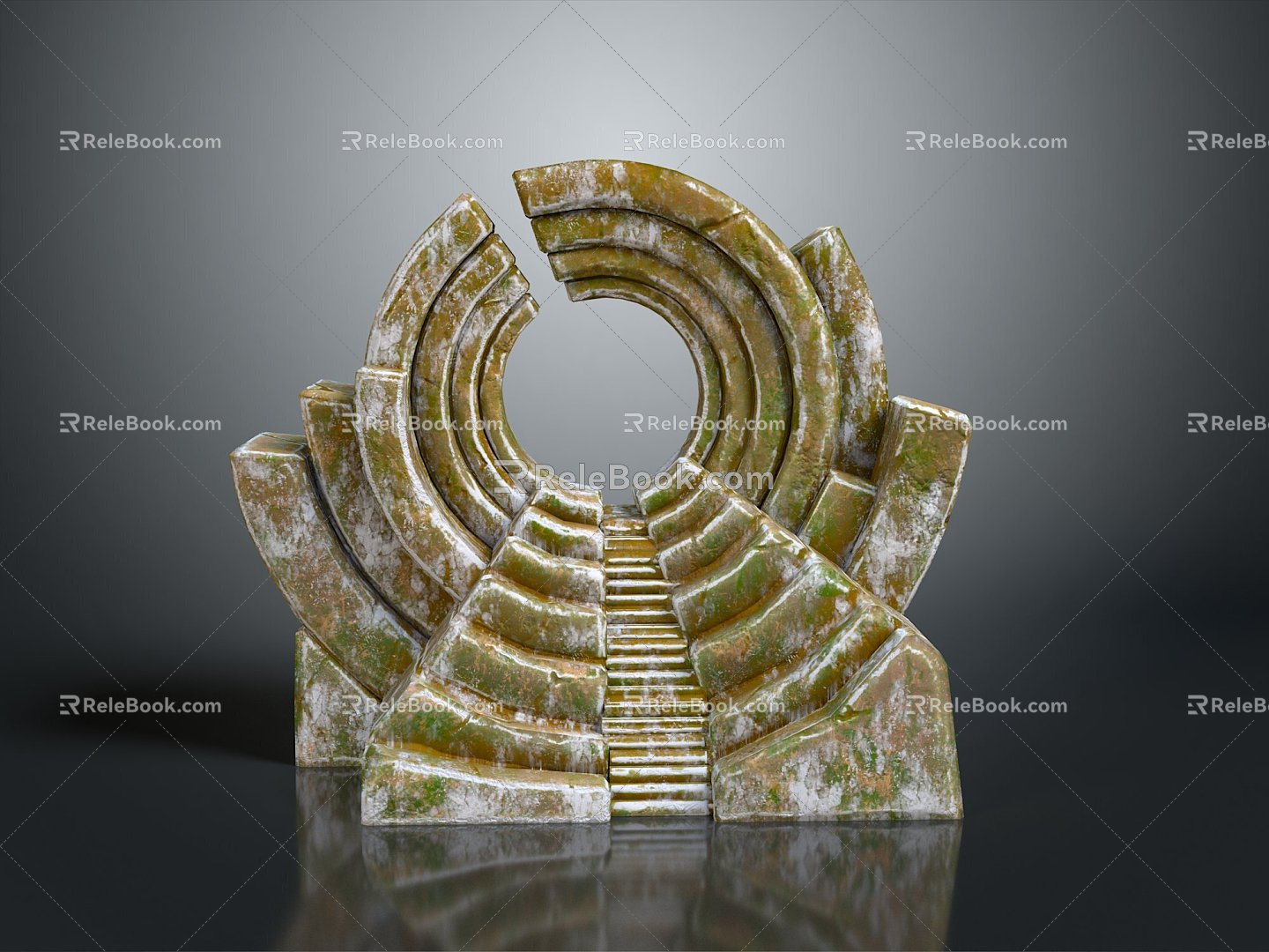 Ancient Door Portal Ancient Door Crossing Door Space-Time Door Science Fiction Door Loop Door Ring Science Fiction Ring 3d model