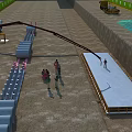 Active Construction Site With Workers Operating Concrete Pump And Building Materials