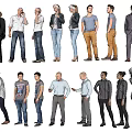 Group Of Diverse People With Different Outfits And Poses Standing Together