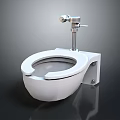 Sleek White Wall Mounted Toilet Design With Metal Flush Mechanism And Wall Bracket