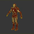 Red And Gold Iron Man Character Figure With Glowing Arc Reactor In Standing Pose