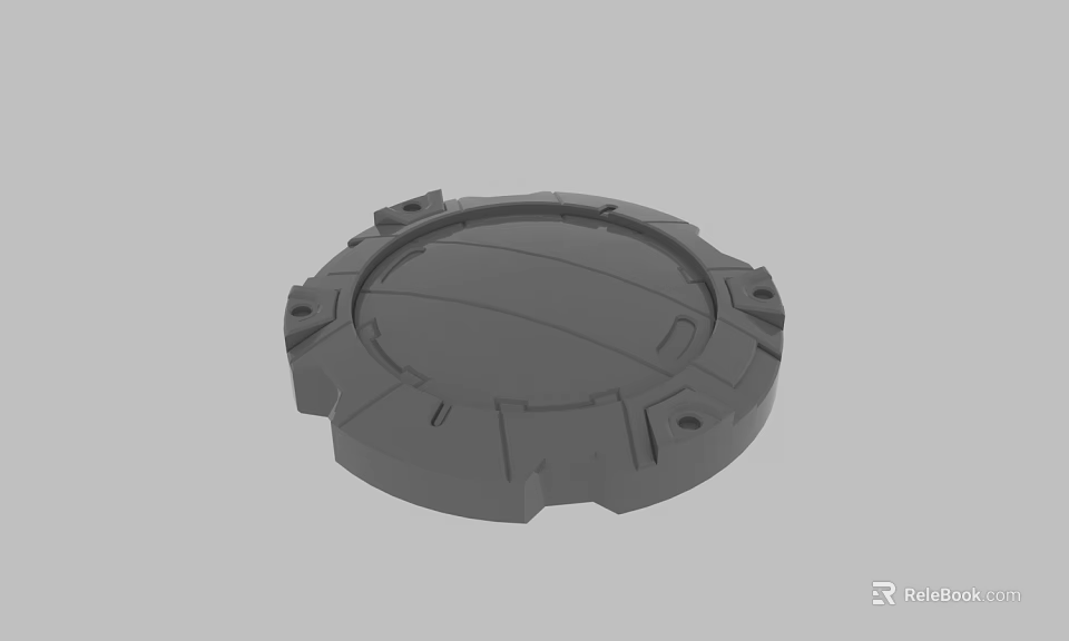 Durable Gray Circular Mechanical Part With Multiple Fixed Holes And Edge Details 3d model 
