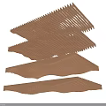 Modern Wooden Ceiling Design With Wavy Layered Architectural 3D Texture For Interior Space