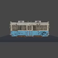 Vintage Blue White Tram With Rusty Exterior 305 Sign And Headlights