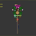Traditional Wooden Cuckoo Clock With Carved Leaf Decorations Eagle Figure And Pendulum