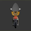 Vintage Cream Scooter With Orange Seat And Classic Windshield Design