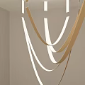 Contemporary Abstract Chandelier Design With Curved Metal Structures In Modern Interior Space