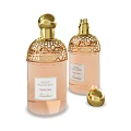 Elegant Perfume Bottles With Golden Hollow Cap And Pink Glass Body For Luxury Fragrance
