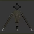 Tactical Sniper Rifle With Long Barrel Mounted Scope And Bipod Stand