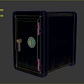 Commercial Safe With Secure Lock Dark Blue Exterior And Rustic Design For Business Security