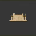 Cartoon Scene Of Ancient Greek Temple With Columns Steps And Roof Decorations