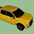 Yellow Ford Pickup Truck With Black Wheels And Sporty Exterior Design
