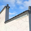 Warm Yellow Decorative Lights Illuminating Traditional Building Walls With Black Tiled Roof At Night