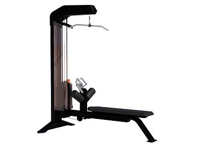 Black Seated Fitness Machine For Upper Body Strength Training With Frame And Cables 3d model