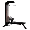 Black Seated Fitness Machine For Upper Body Strength Training With Frame And Cables