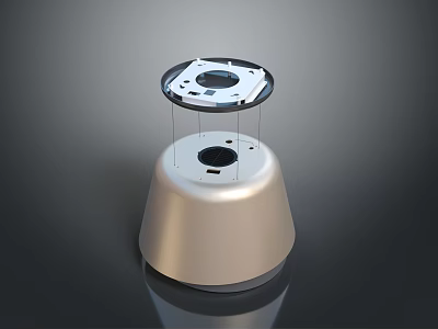 Sleek Modern Lighting Combination With Metallic Base Circular Top Hole Details And Control Panel 3d model