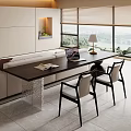 -Ji Feng Big Board Table Tea Table and Chair Combination Tea Table Tea Table Tea Room Tea Table 3d model