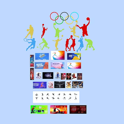 Sports Elements Commonly Used in Gymnasium Games 3d model