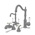 Collection of Classic and Modern Faucet Designs with Decorative Handles and Curved Spouts