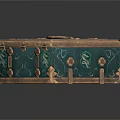 Vintage Square Decorative Box with Copper Accents and Green Floral Patterns for Daily Use