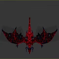 Red And Blue Dragon Game Movie Character With Detailed Wings And Scaled Body