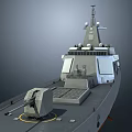 Modern Warship Exterior With Gray And Orange Hull And Number 101 On Deck