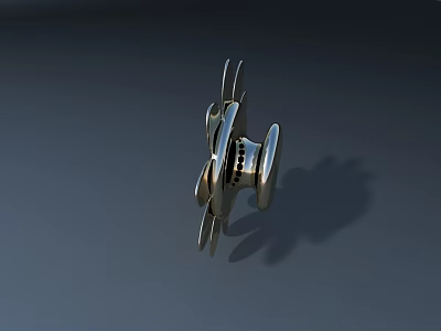 Fighter Jet Propeller With Metallic Blades And Shadow Effects On Dark Background 3d model