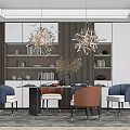 Modern Dining Table and Chair Combination 3d model