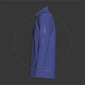 Blue Long Sleeve Collared Shirt With Buttons And Chest Pocket On Dark Background