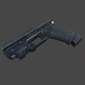 Modern Semi Automatic Pistol With Metal Slide Black Textured Grip And Trigger 3d model