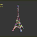 Intricate Eiffel Tower Miniature Model With Detailed Architecture For Decorative 3d model