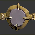 Gold Ring With Purple Gemstone In Decorative Vintage Setting For Daily Wear