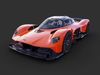Orange Racing Sports Car With Aerodynamic Features And Sleek Body 3d model