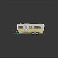 Two Detailed CARAVANCO Caravan Toy Trailers with White Green Exterior