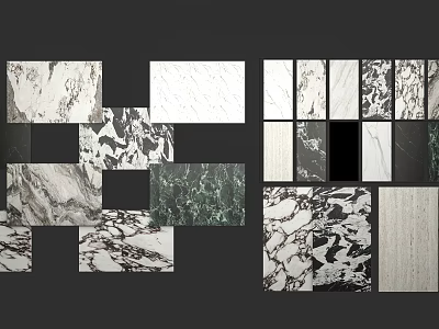 Modern Luxury Background Wall Design With Various Marble Textures And Different Colors 3d model