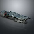 Futuristic Sci Fi Spaceship Model With Gray Metallic Structure And Weapon Details 3d model