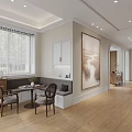 Cozy Modern Open Plan Living And Dining Room With Leather Sofa And Woven Furniture