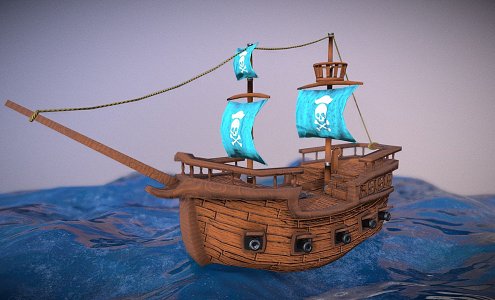 pirate ship 3d model