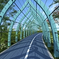 Modern Corridor Flower Frame Net Red Card Point Greenway Structure 3d model