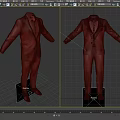 Men's Black Formal Suit With Dress Shirt And Brown Leather Shoes
