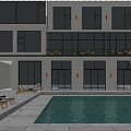 Outdoor Swimming Pool Modern Swimming Pool 3d model