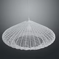White Woven Mesh Modern Lighting Combination With Dome Shaped Pendant Design