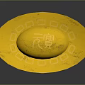 Shiny Golden Jewelry Ingot With Intricate Engraved Patterns And Reflection On Black Background