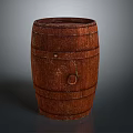 Vintage Wooden Barrel With Rustic Hoops And Textured Surface Design