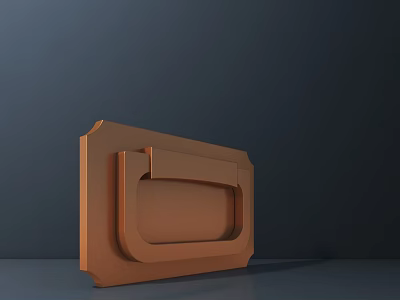 Copper Door Arch in Modern Geometric Design with Smooth Surface and Sleek Structure 3d model