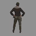 Video Game Movie Character Wearing Helmet Jacket And Tactical Pants With Hands On Hips